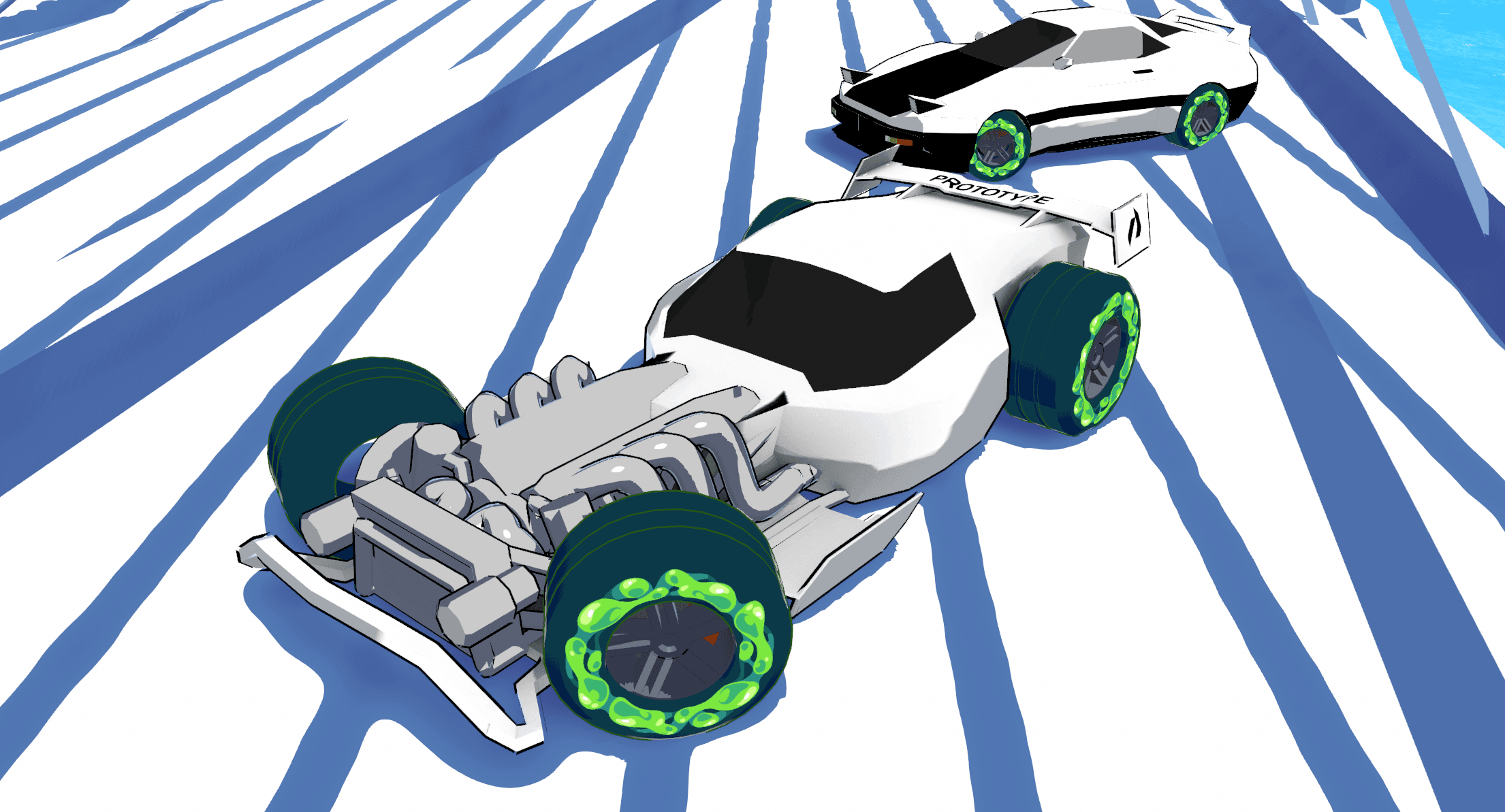 A picture of the two cars in NEODRIVE